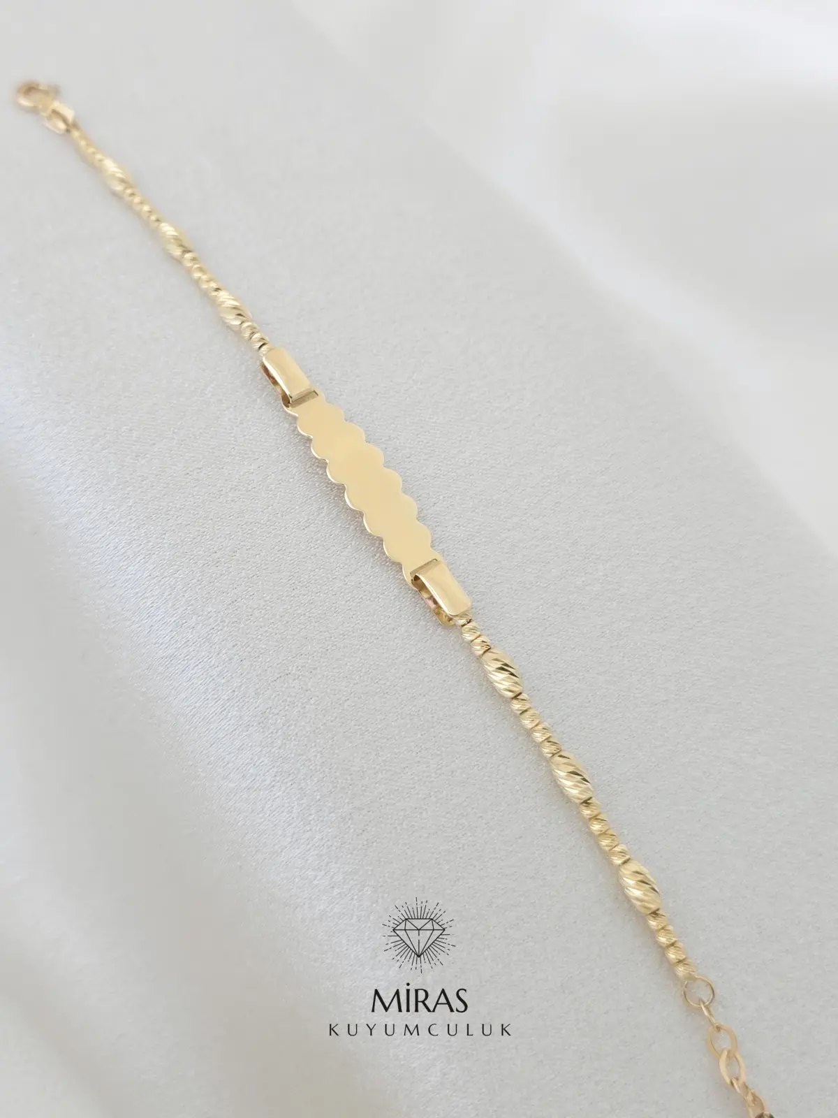 14 Ayar Altın - Dorika Zincirli Çocuk Bilekliği - 14KNY61