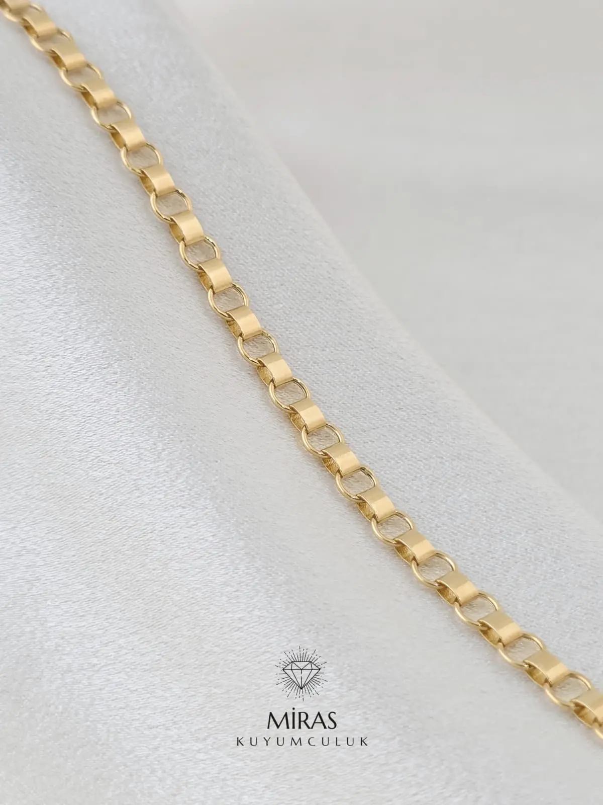 14 Ayar Altın - Taşsız Minimal Spor Bileklik - K14BLK356