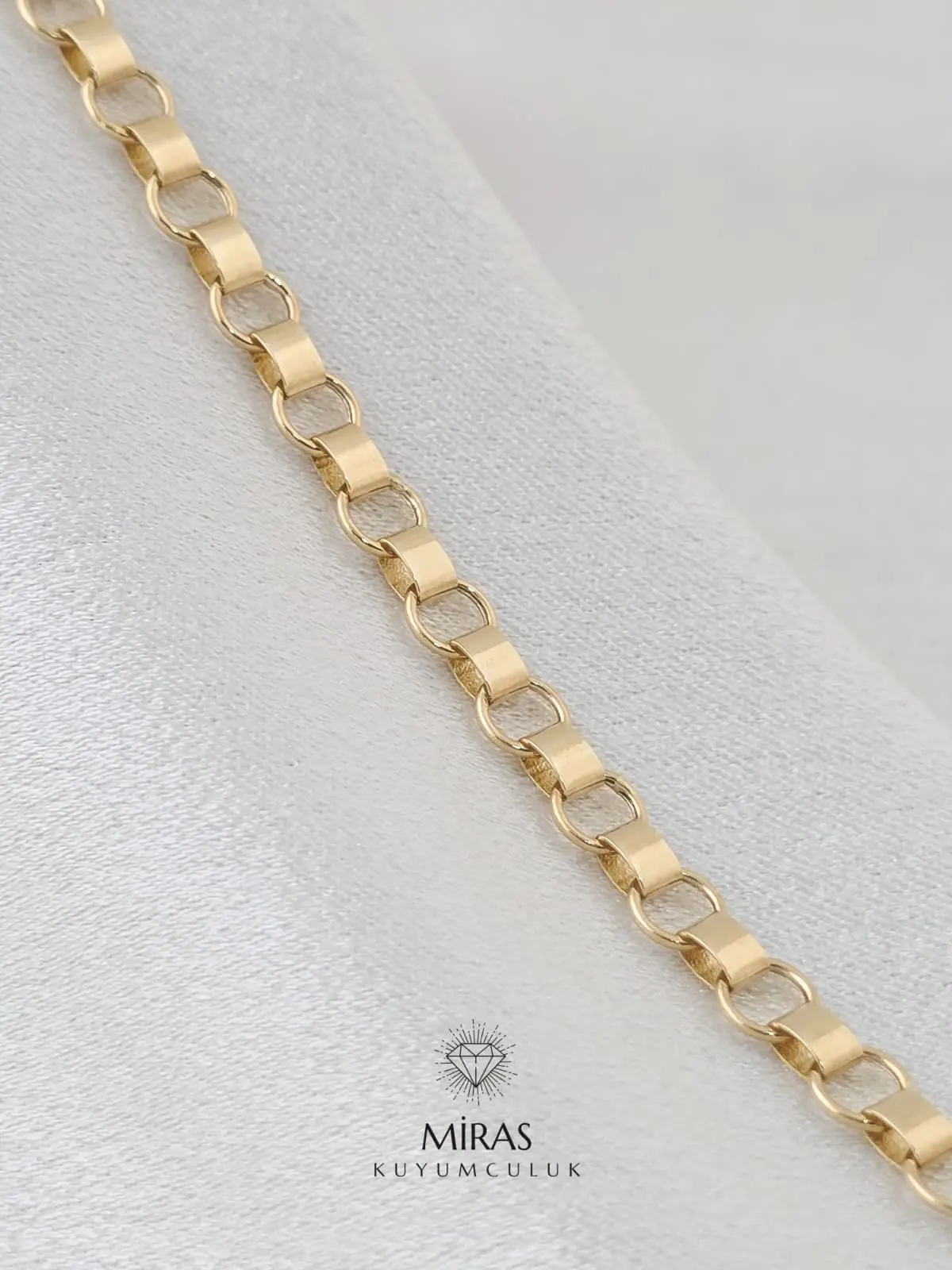 14 Ayar Altın - Taşsız Minimal Spor Bileklik - K14BLK356