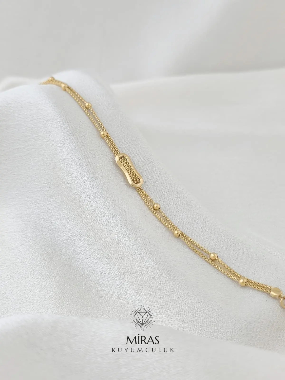 14 Ayar Altın - Taşsız İtalyan Zincir Dorika Bileklik - K14BLK375