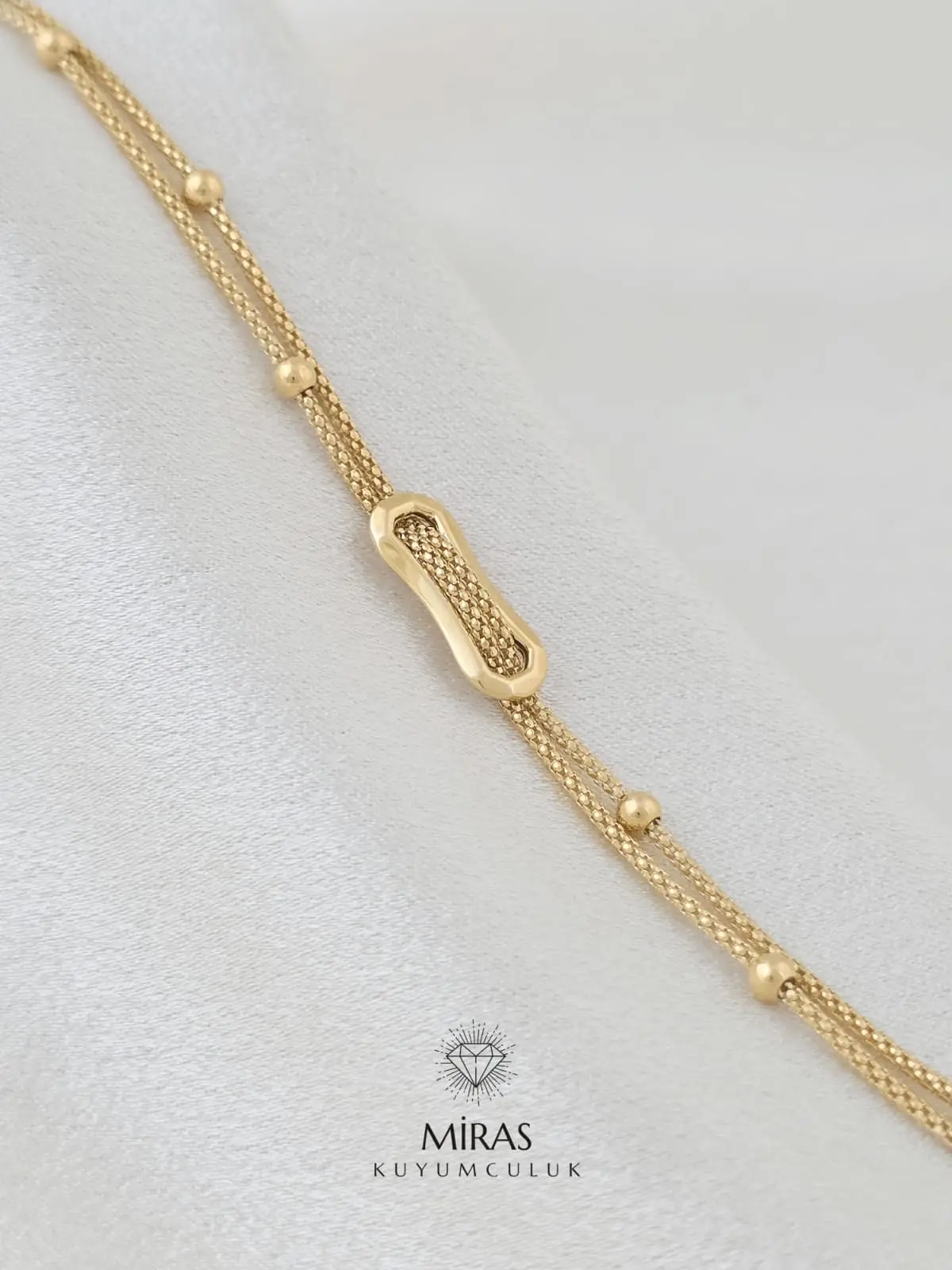 14 Ayar Altın - Taşsız İtalyan Zincir Dorika Bileklik - K14BLK375