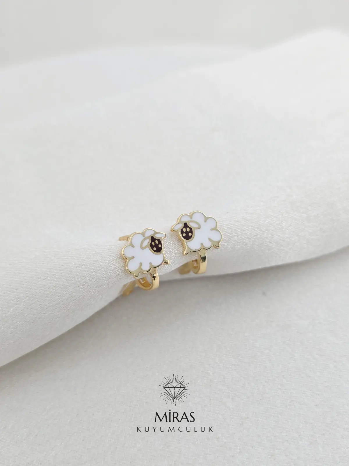 14 Ayar Altın - Kuzu Mineli Çocuk Küpesi - K14KP231