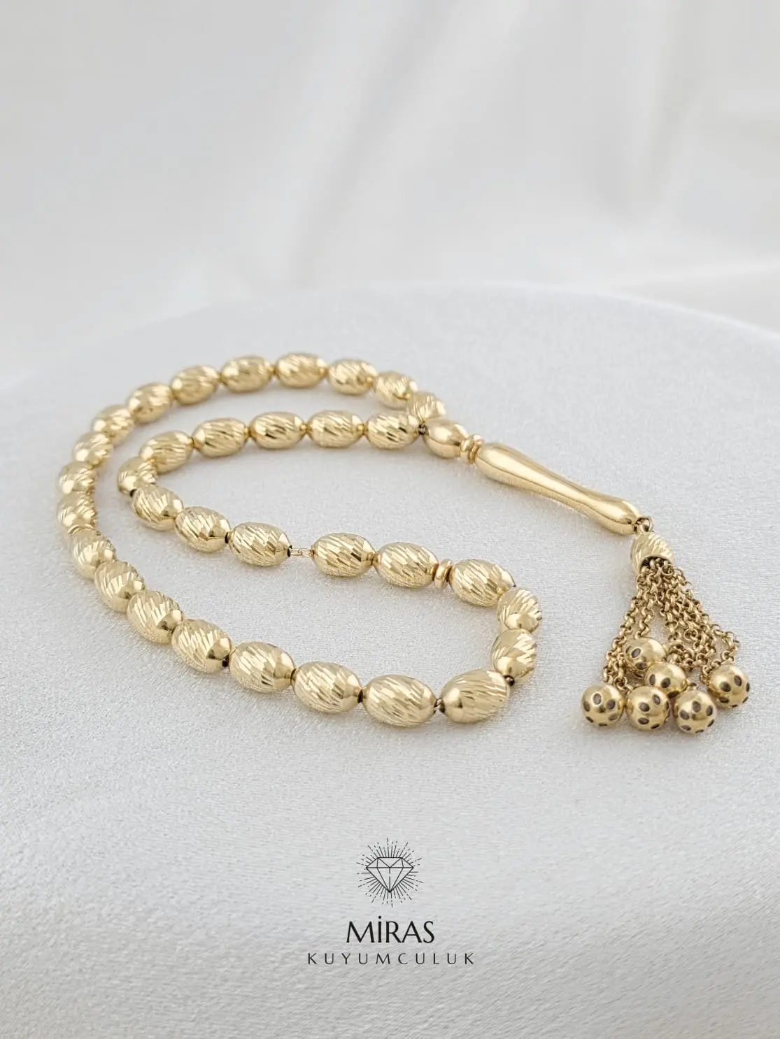 14 Ayar Altın - Lazer Kesim Tesbih - 14TSBH11