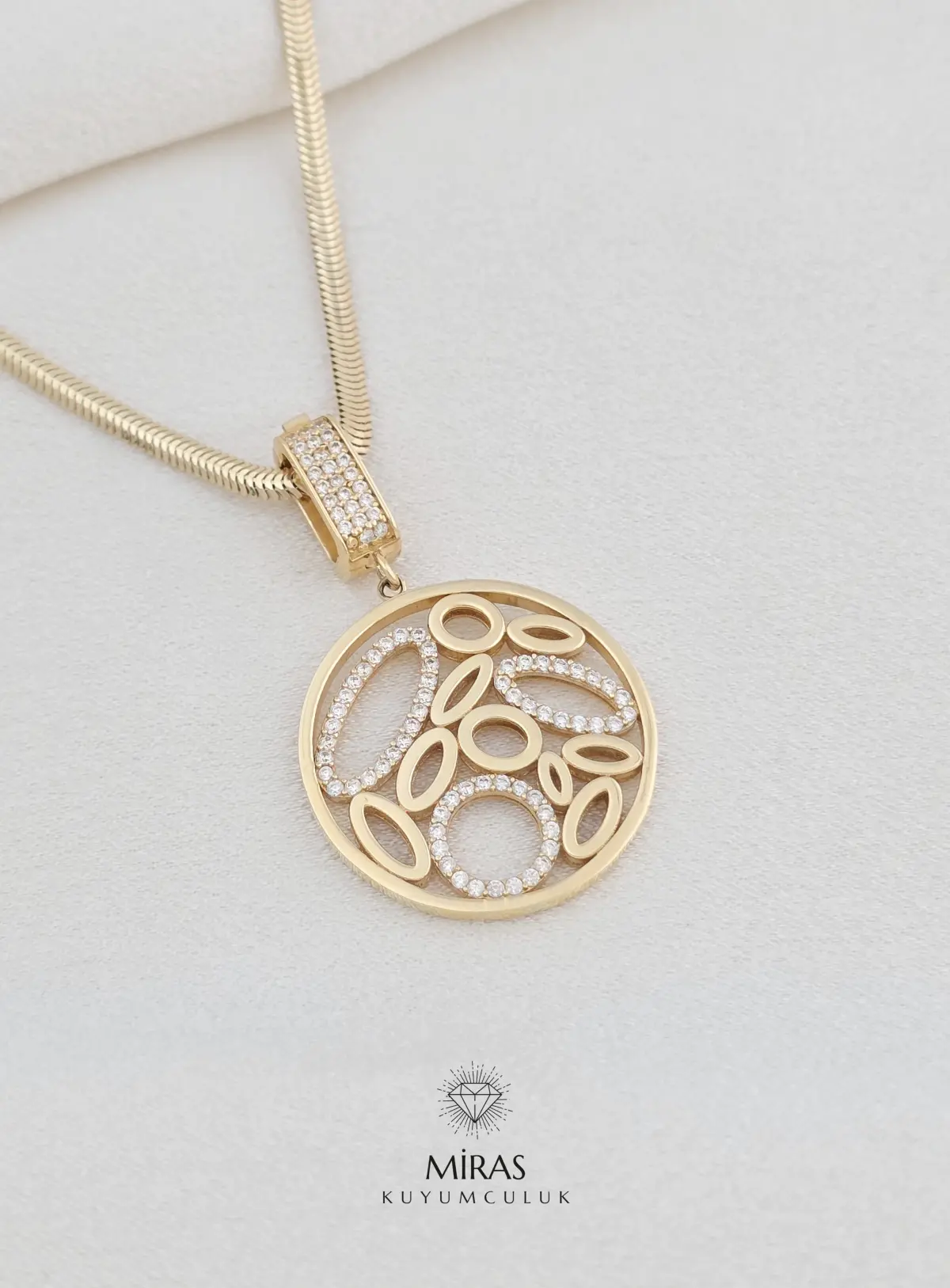 14 Ayar Altın - Taşlı Charm Kolye Ucu - 14KU246