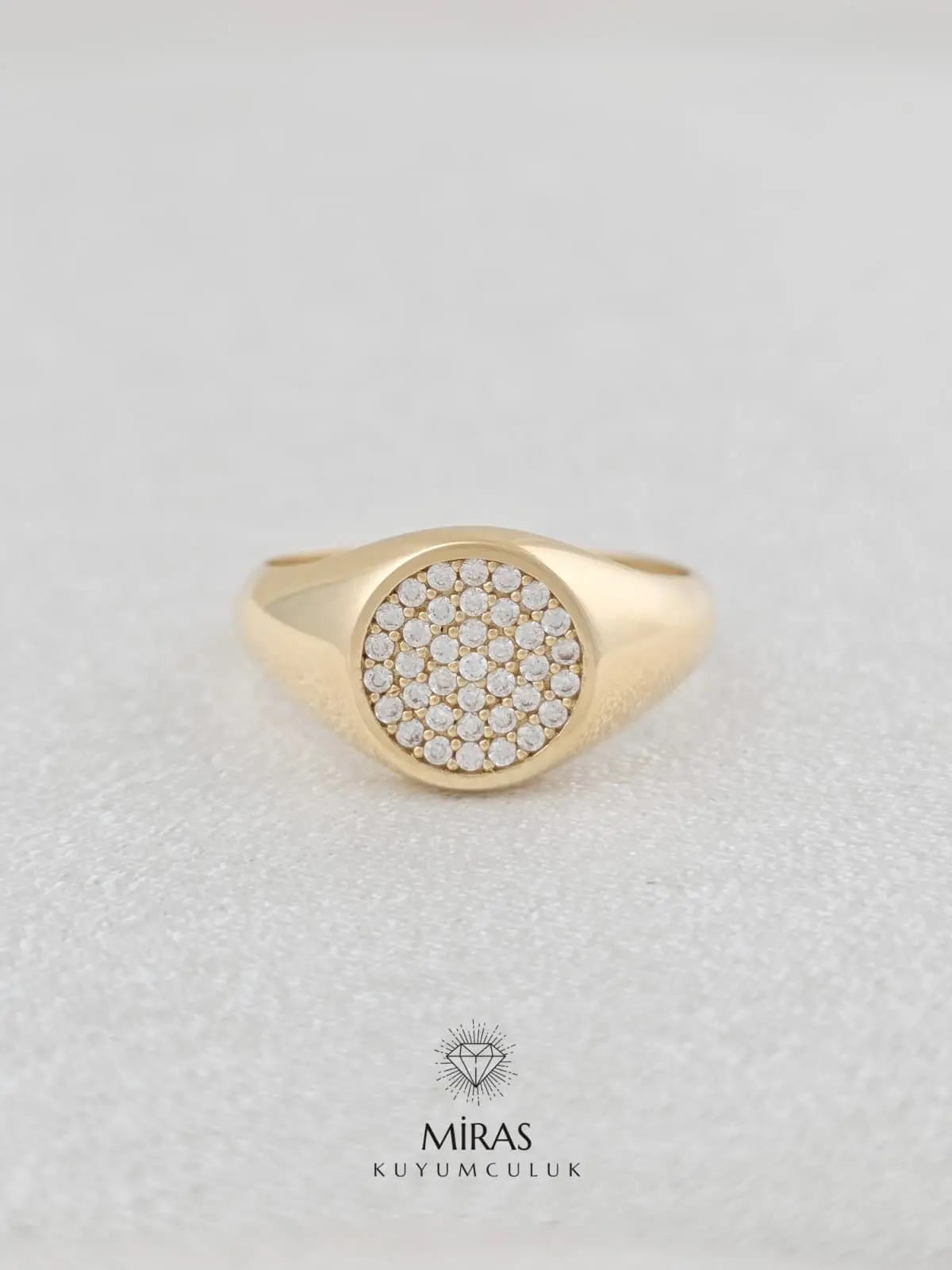14 Ayar Altın - Taşlı Spor Yüzük 14YZK776