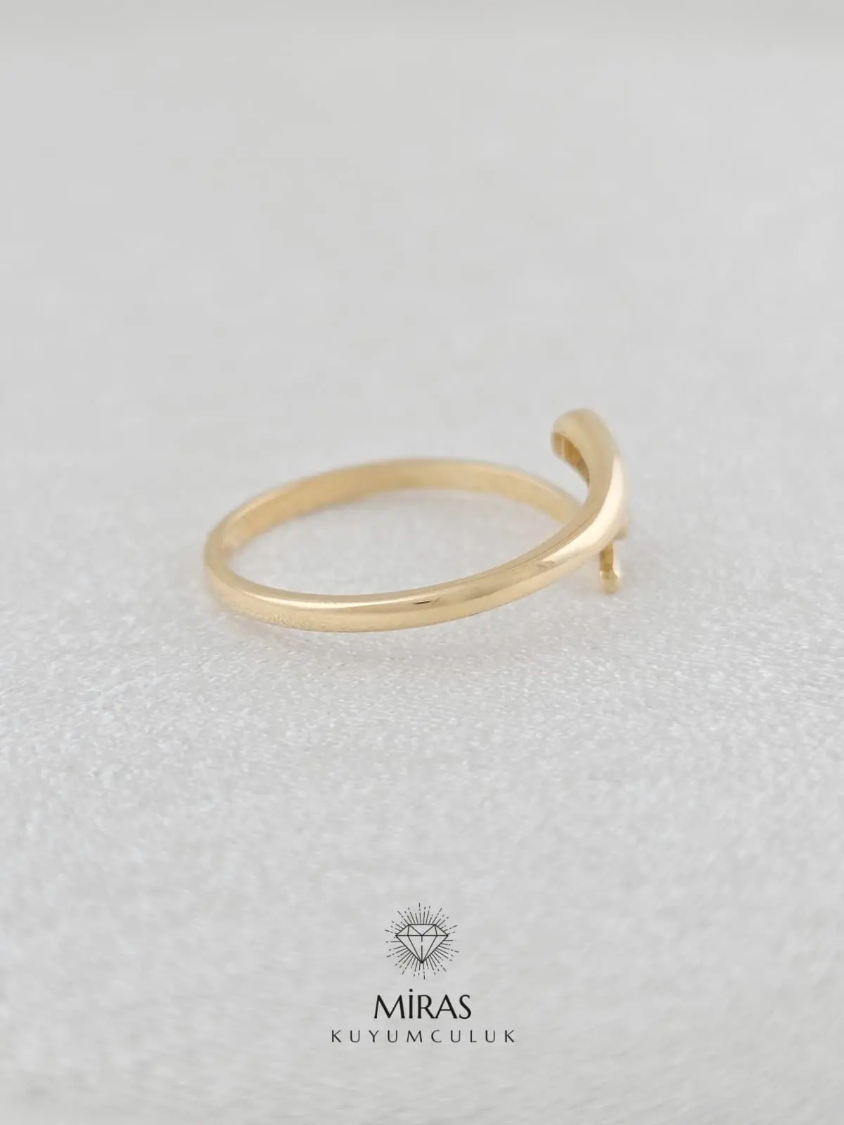 14 Ayar Altın - Pembe Taşlı Spor Yüzük - 14YZK986