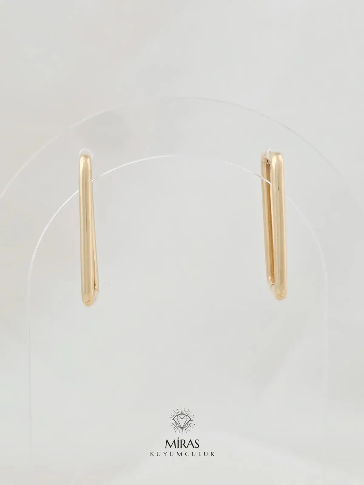 14 Ayar Altın - Dikdörtgen Küpe - K14KP277