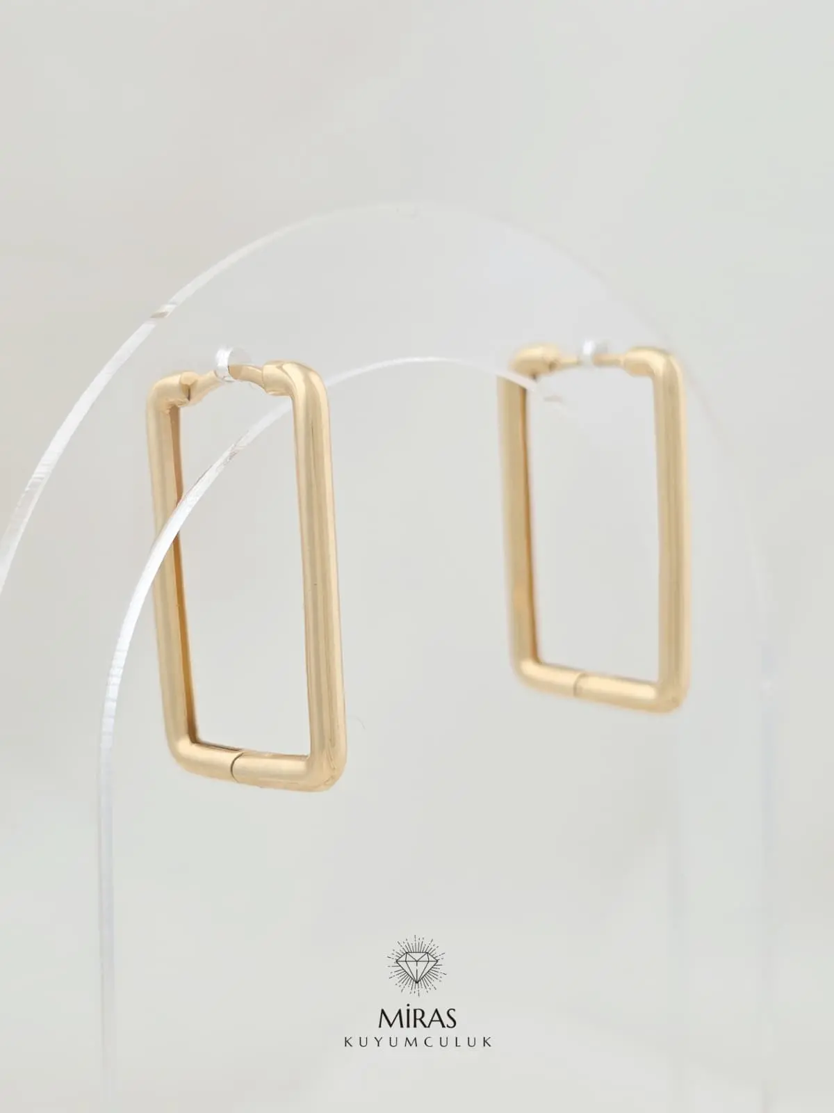 14 Ayar Altın - Dikdörtgen Küpe - K14KP277