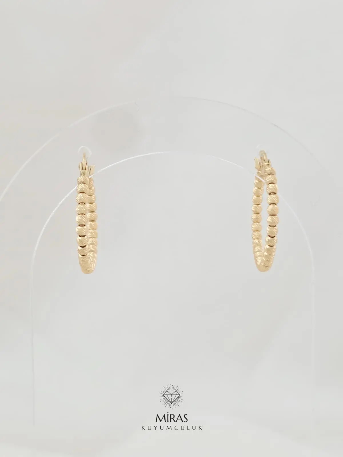 14 Ayar Altın - Tek Renk Dorika Halka Küpe - K14KP13