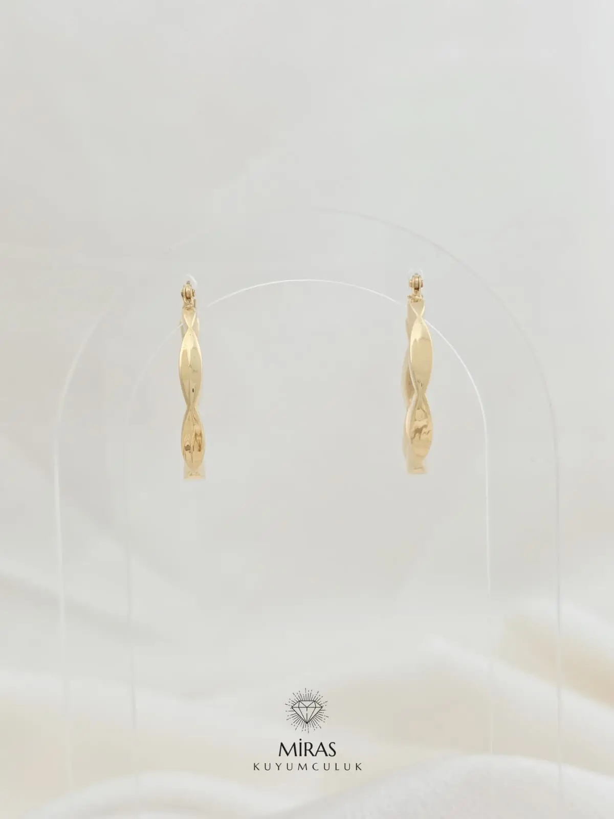 14 Ayar Altın - Büyük Fantezi Halka Küpe - 14KP228