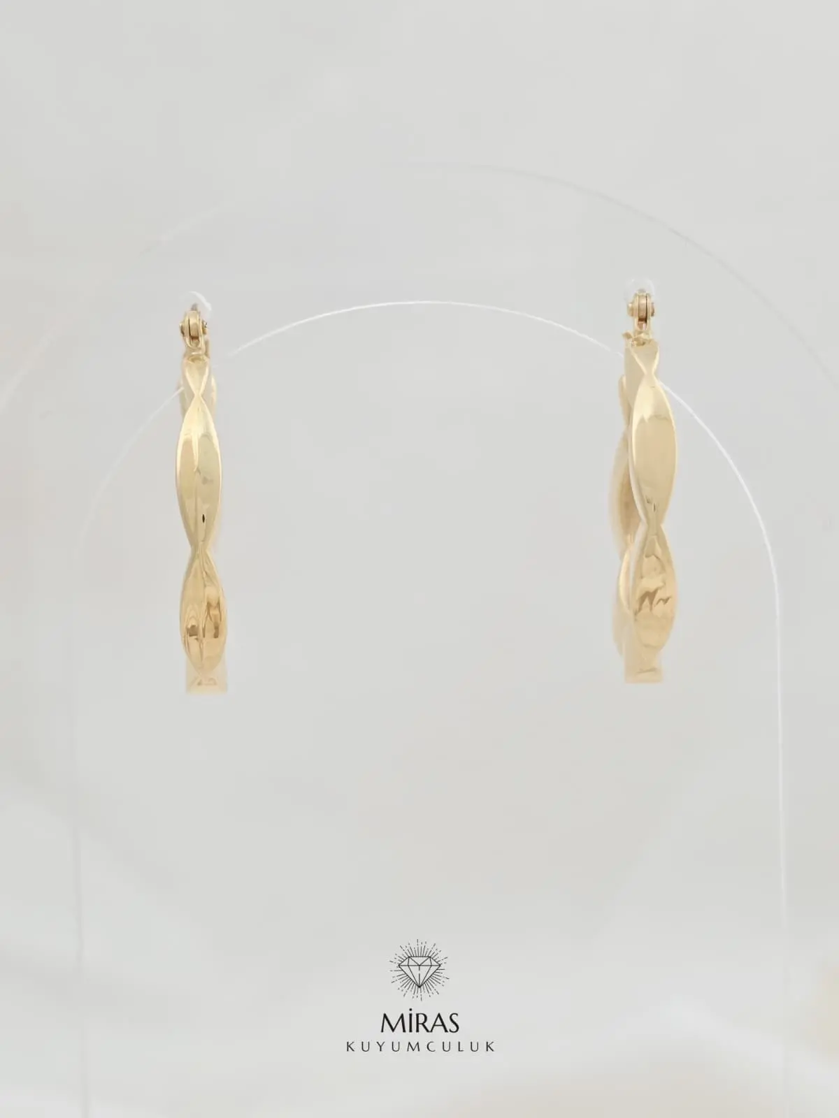 14 Ayar Altın - Büyük Fantezi Halka Küpe - 14KP228