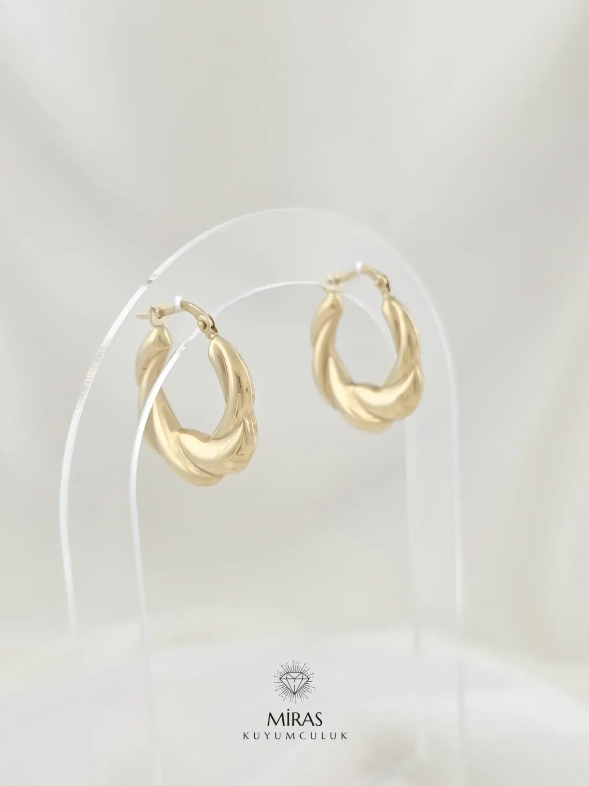 14 Ayar Altın - Fantezi Halka Küpe - K14KP134