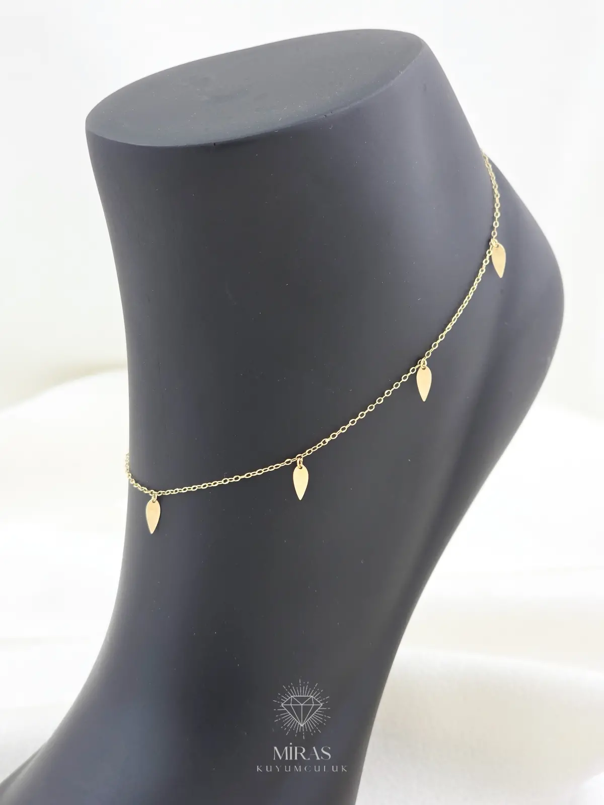 14 Ayar Altın - Yaprak Desen Halhal - 14HAL4