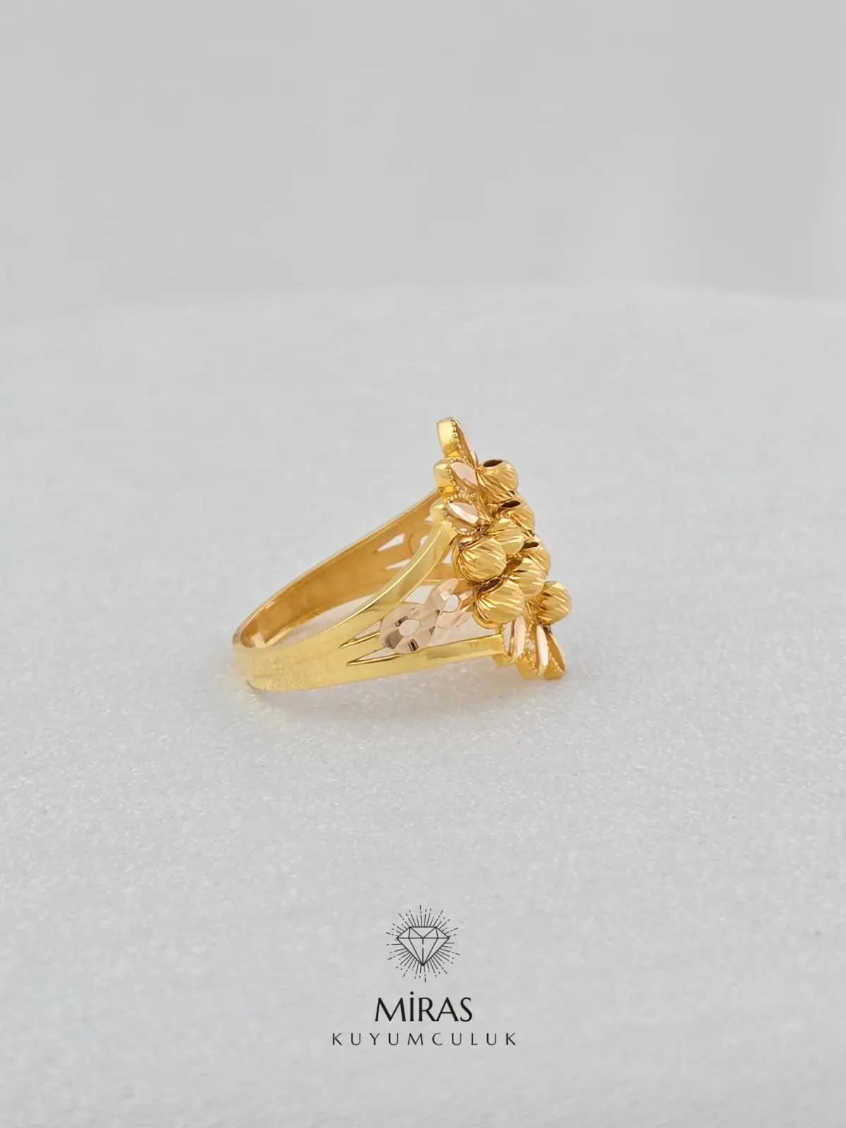 14 Ayar Altın - Dorika Sonsuzluk Detaylı Yüzük -K14YZK299