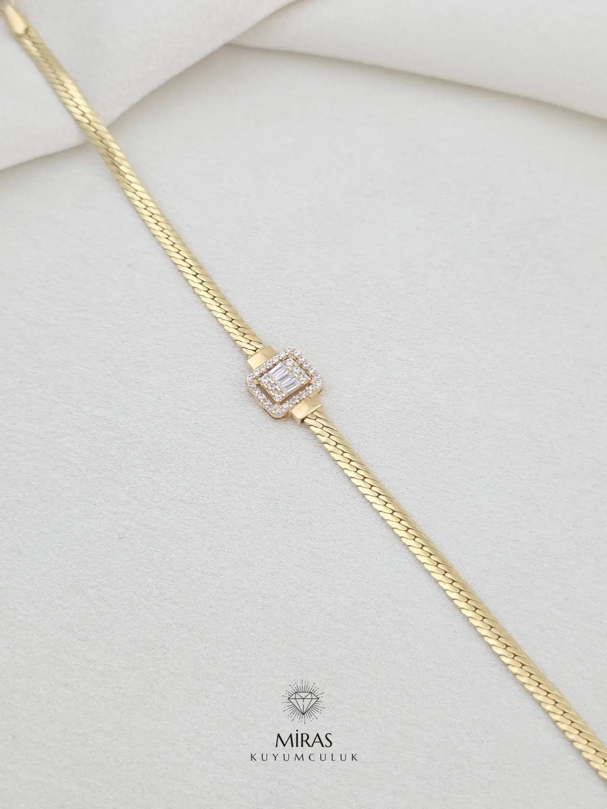 14 Ayar Altın - Balık Sırtı Zincir Baget Gerdanlık & Bileklik Takım Set