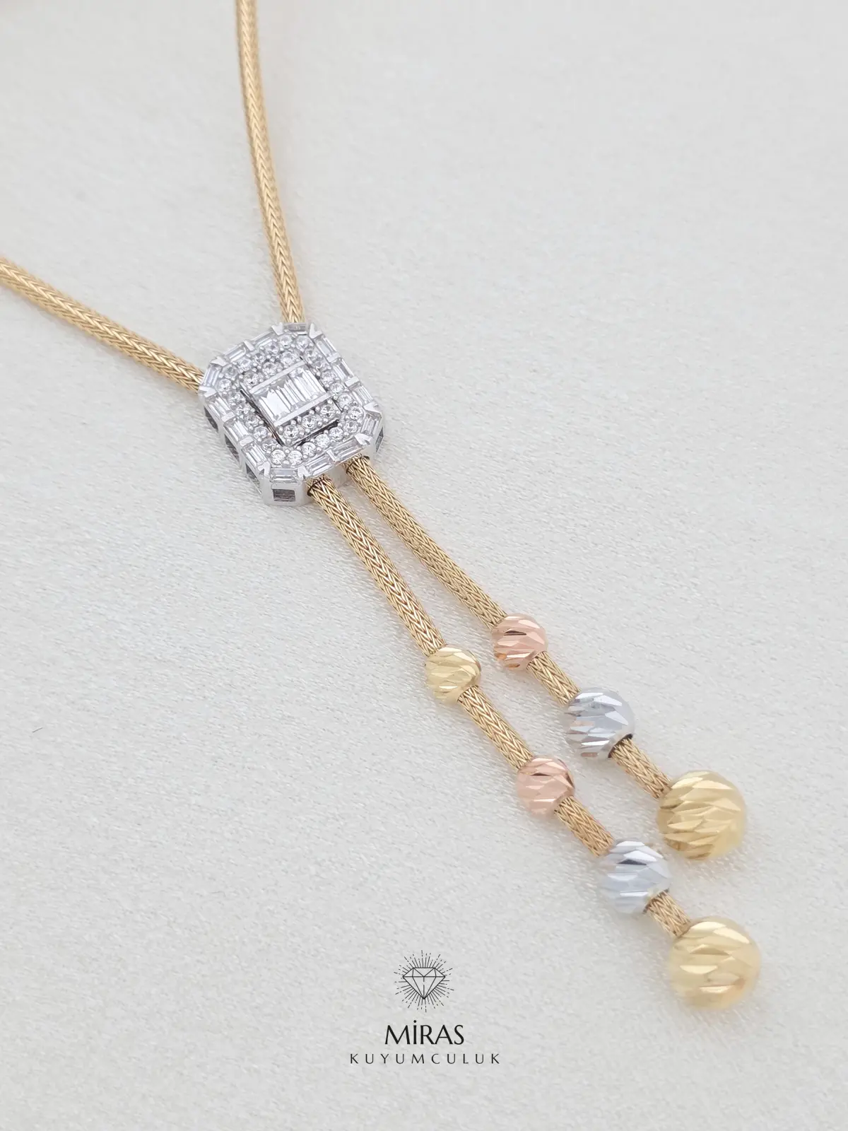 14 Ayar Altın - Dorika Baget Kolye - K14KLY128