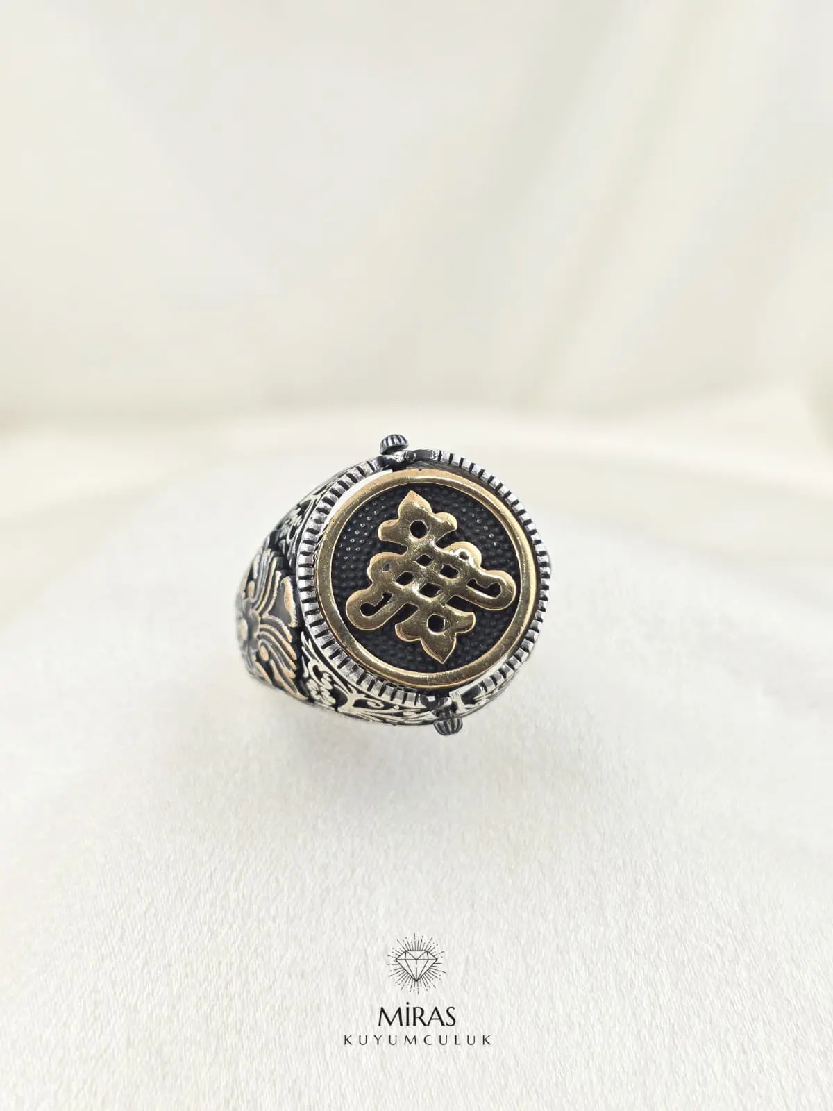 Çift Taraflı Erkek Gümüş Yüzük - HSG27