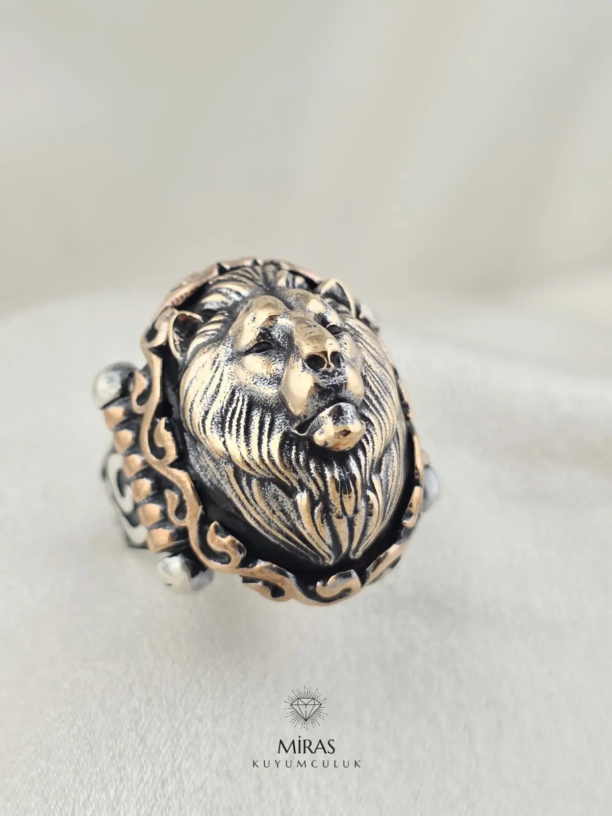 Aslan Figürlü Erkek Gümüş Yüzük - HSG22