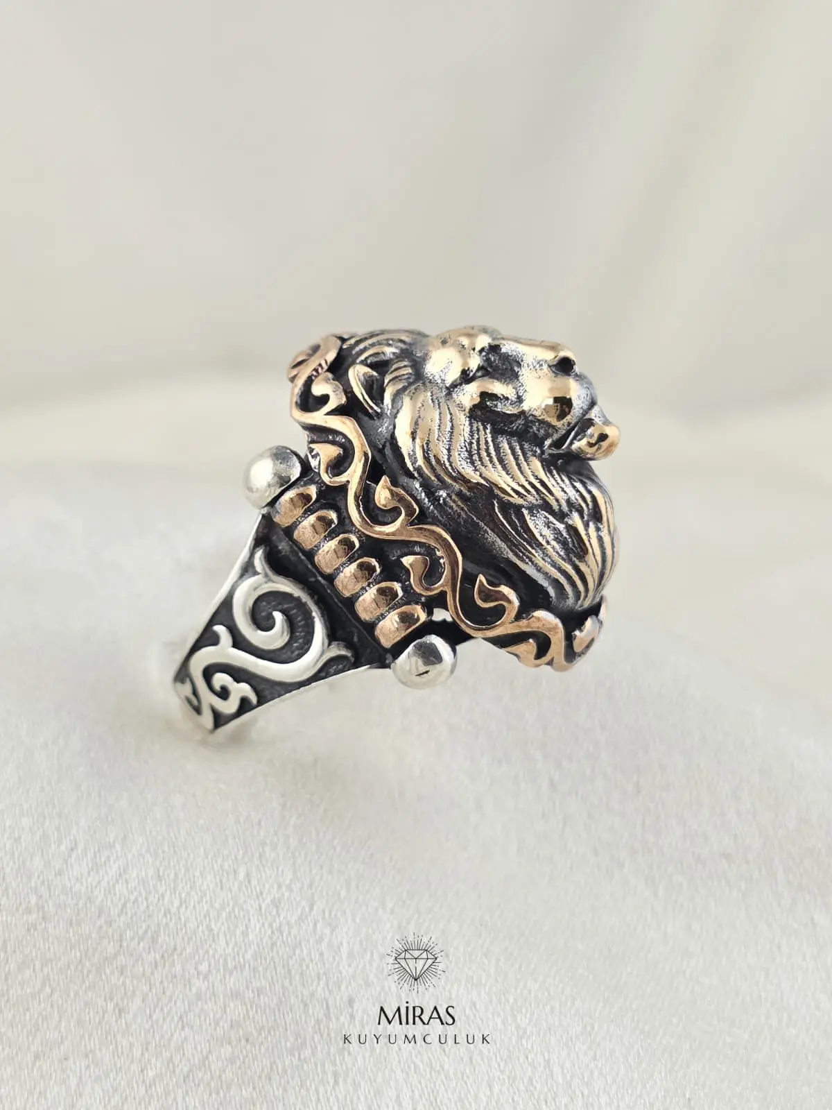 Aslan Figürlü Erkek Gümüş Yüzük - HSG22