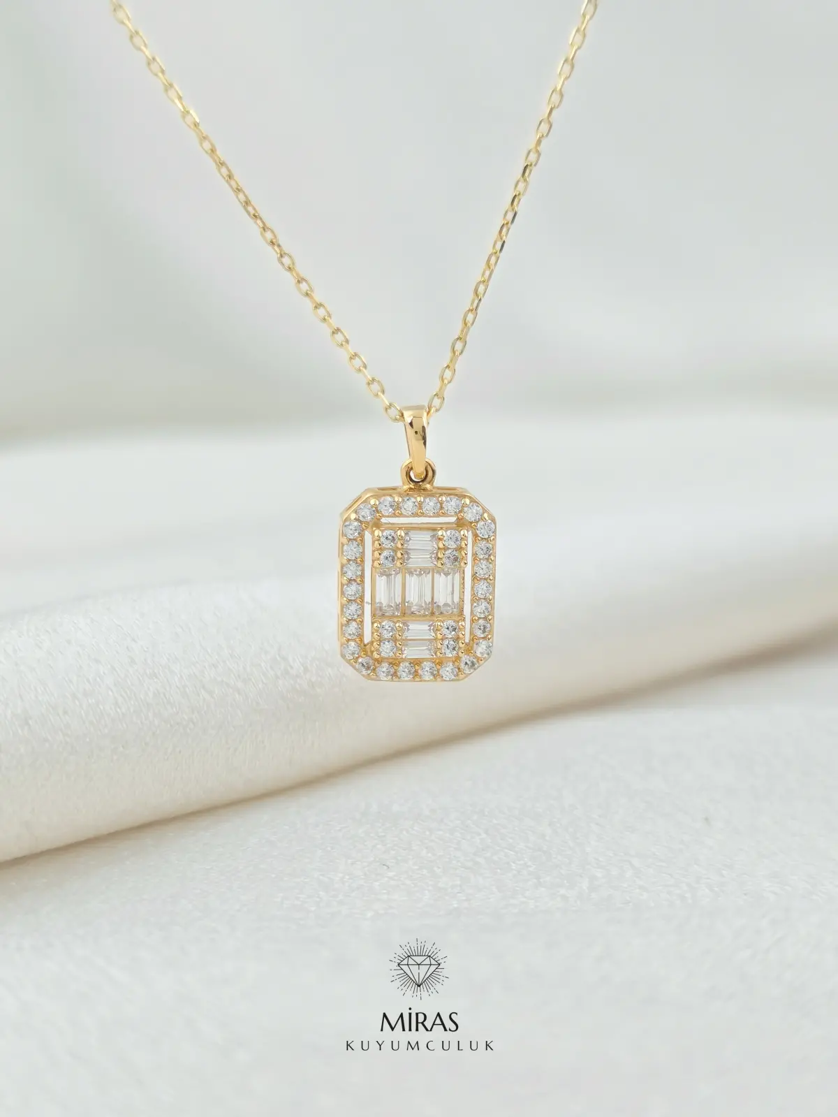 14 Ayar Altın - Klasik Baget Kolye - 14KLY661