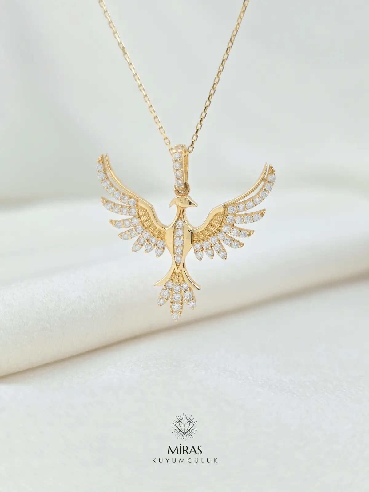 14 Ayar Altın - Anka Kuşu Kolye - 14KLY832