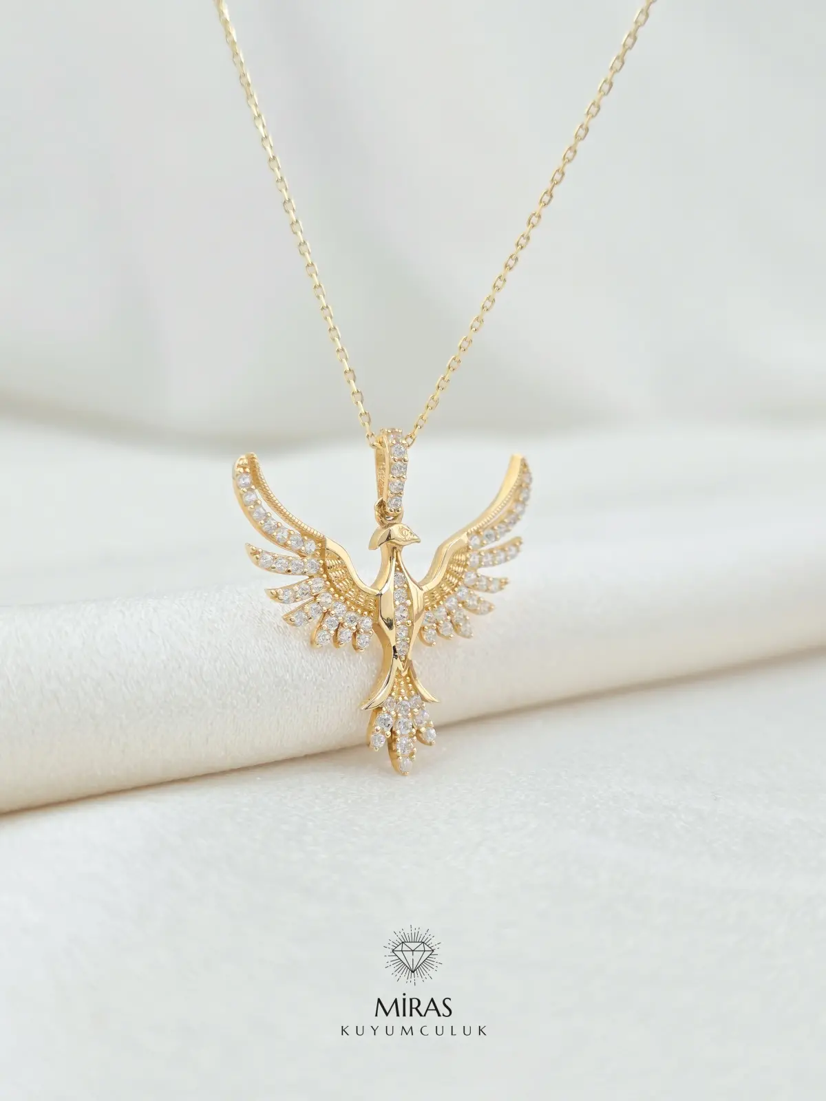 14 Ayar Altın - Anka Kuşu Kolye - 14KLY832