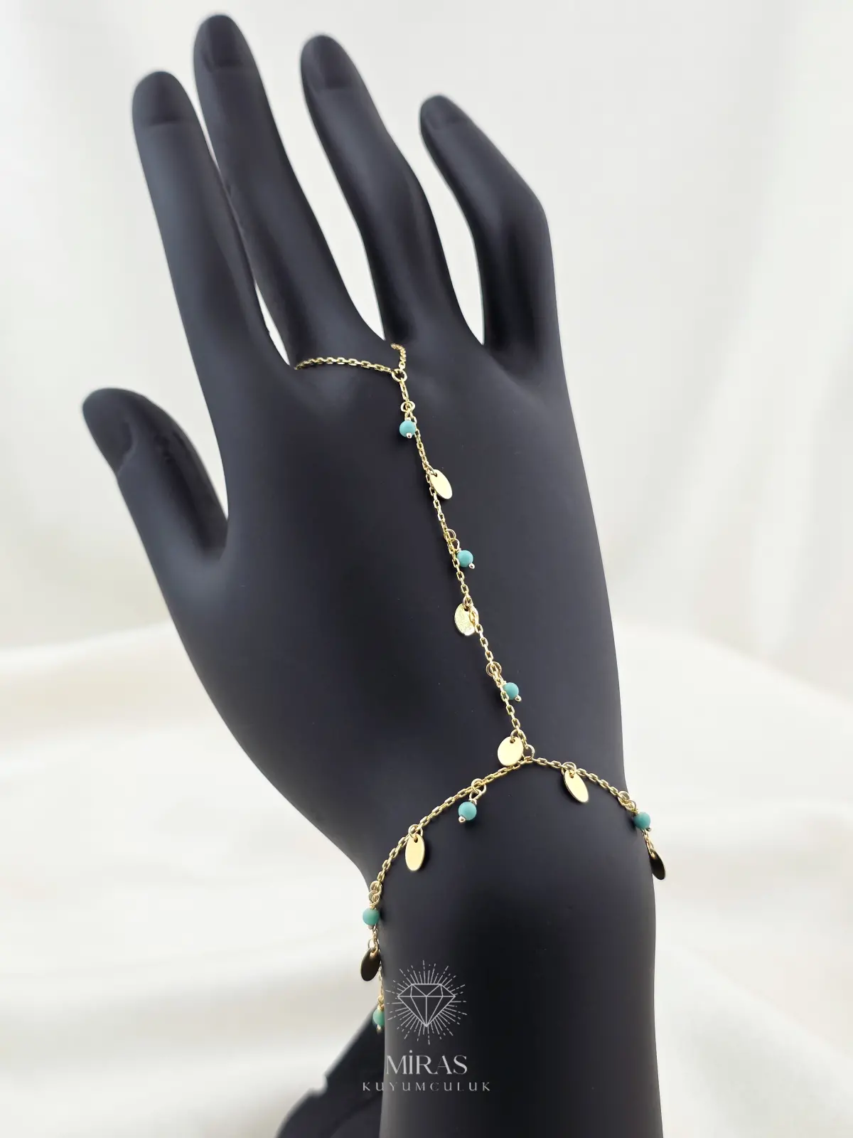 14 Ayar Altın - Pullu Mavi Boncuklu Şahmeran - 14SAH17