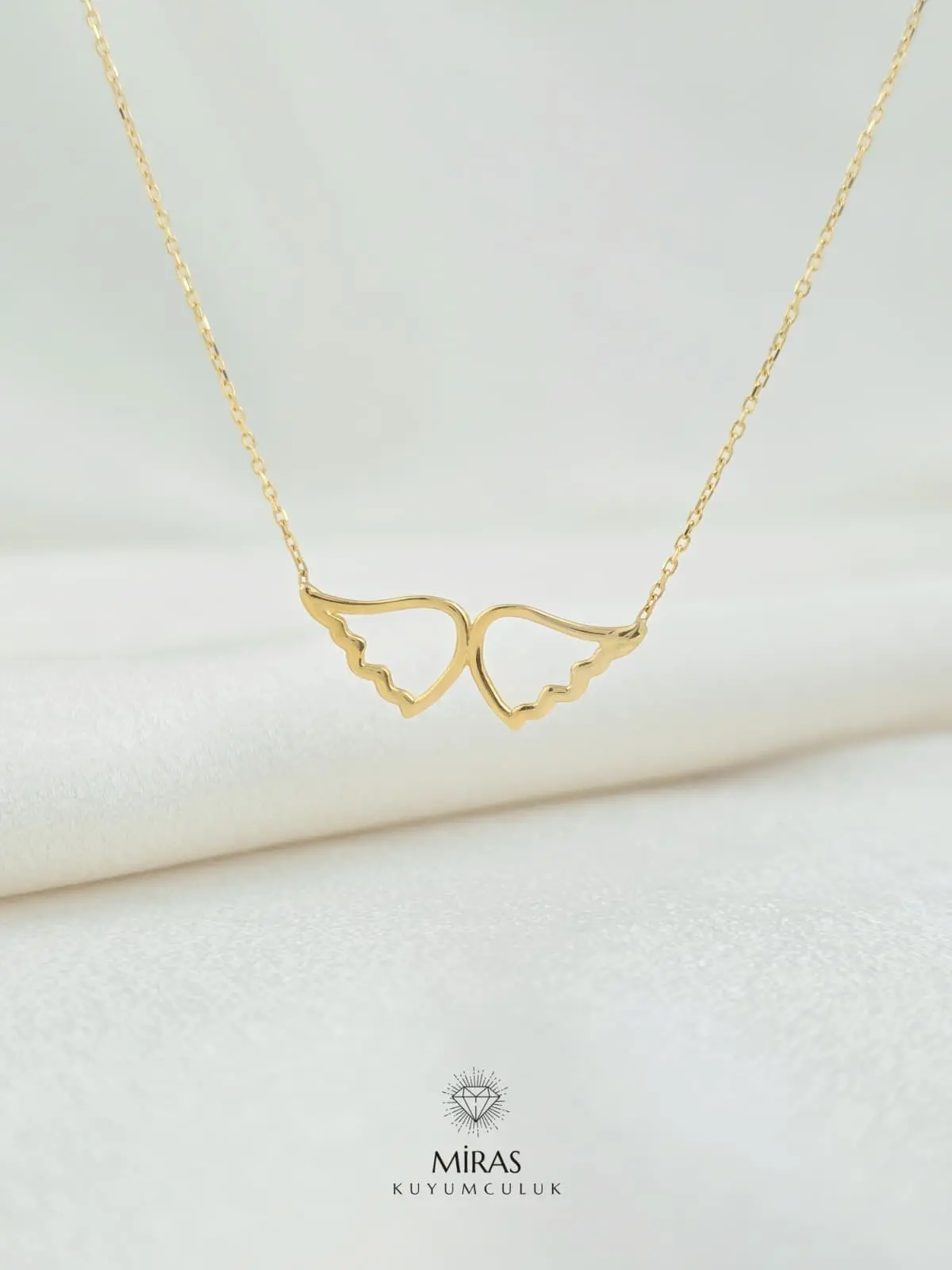 14 Ayar Altın - Melek Kanadı Kolye - 14KLY386