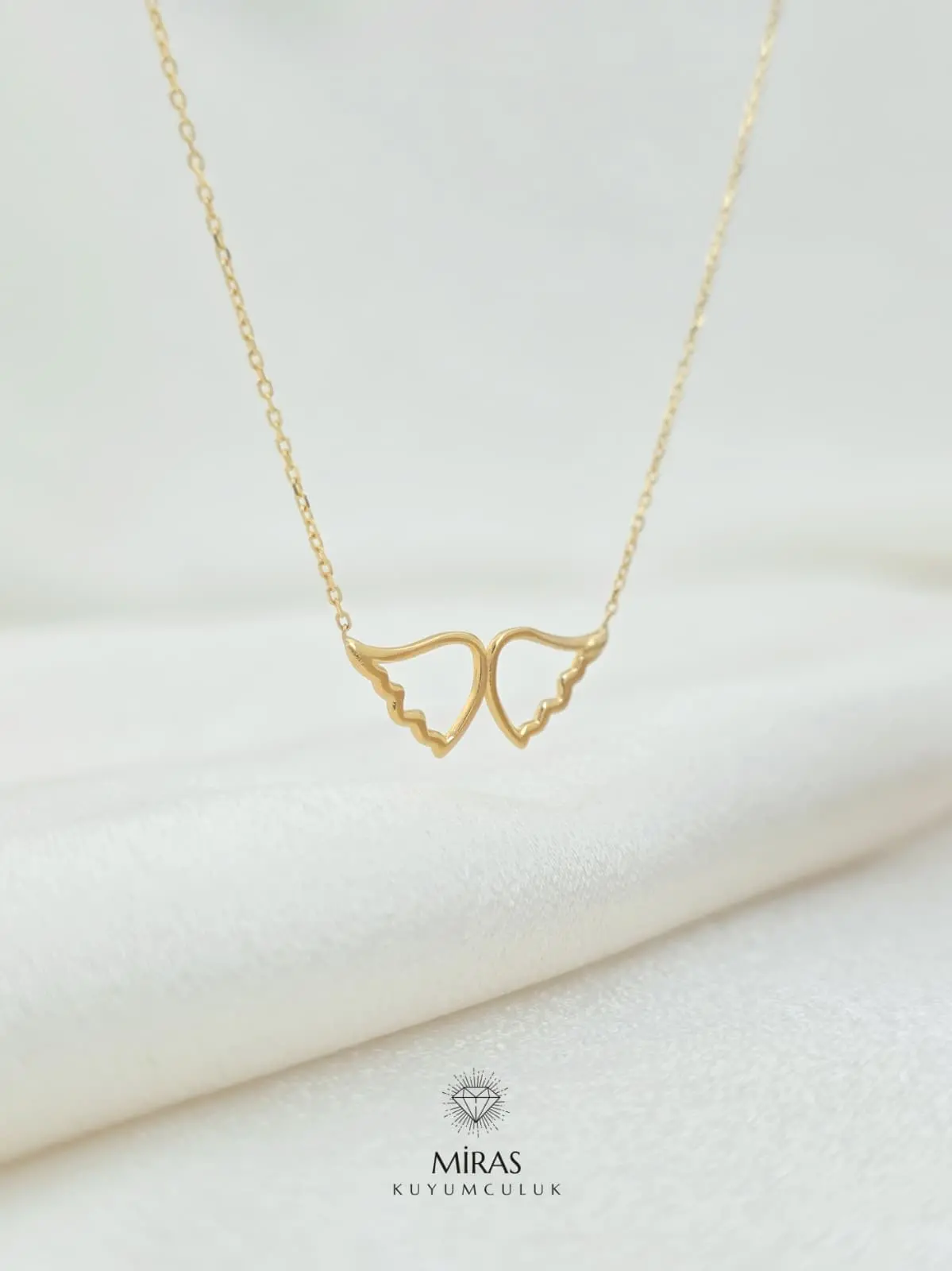 14 Ayar Altın - Melek Kanadı Kolye - 14KLY386