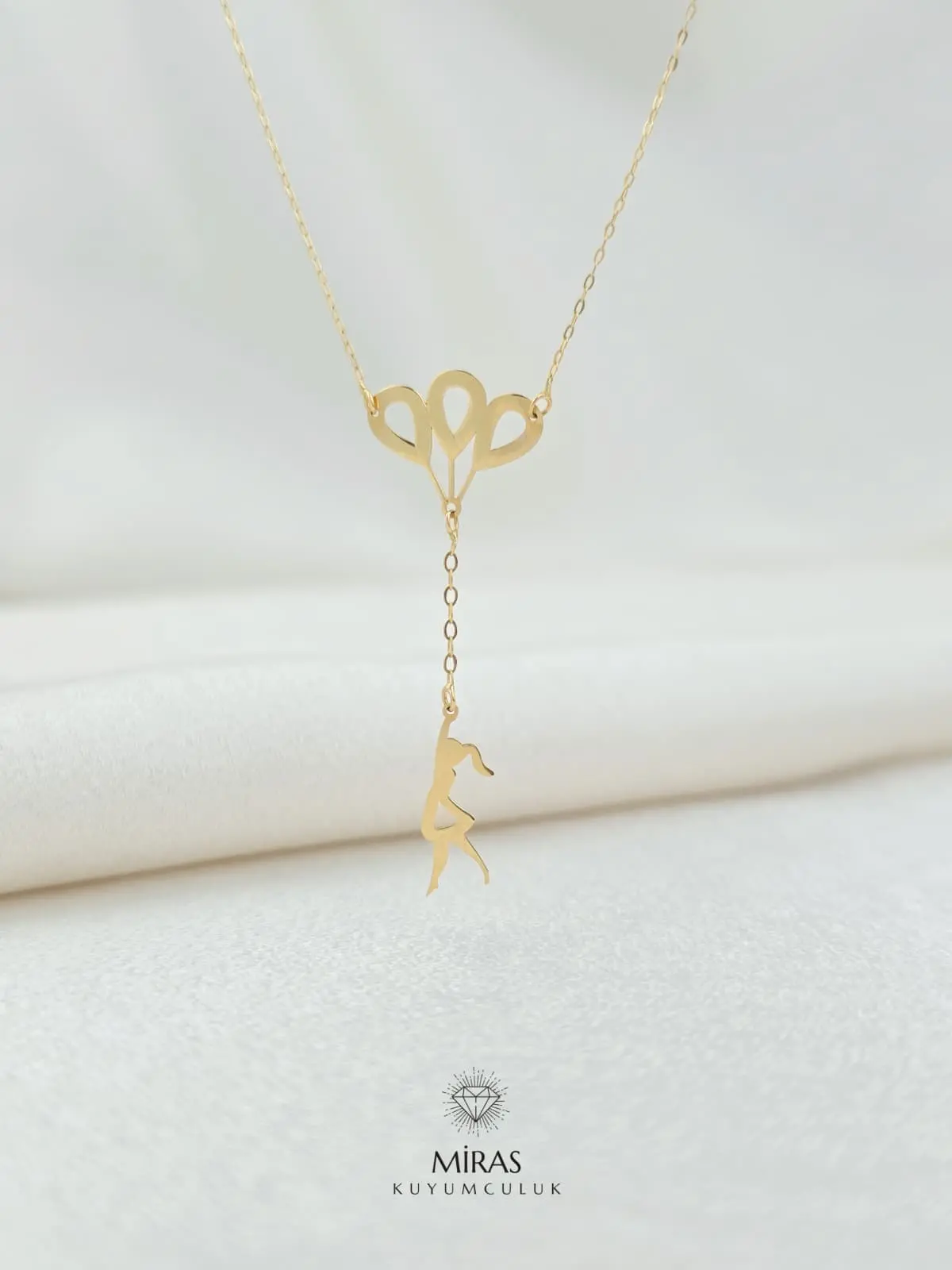 14 Ayar Altın - Balonlu Kız Kolye - 14KLY354