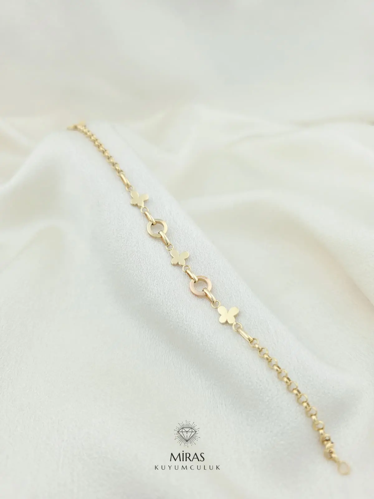 14 Ayar Altın - Kelebek Bileklik - 14BLK1019