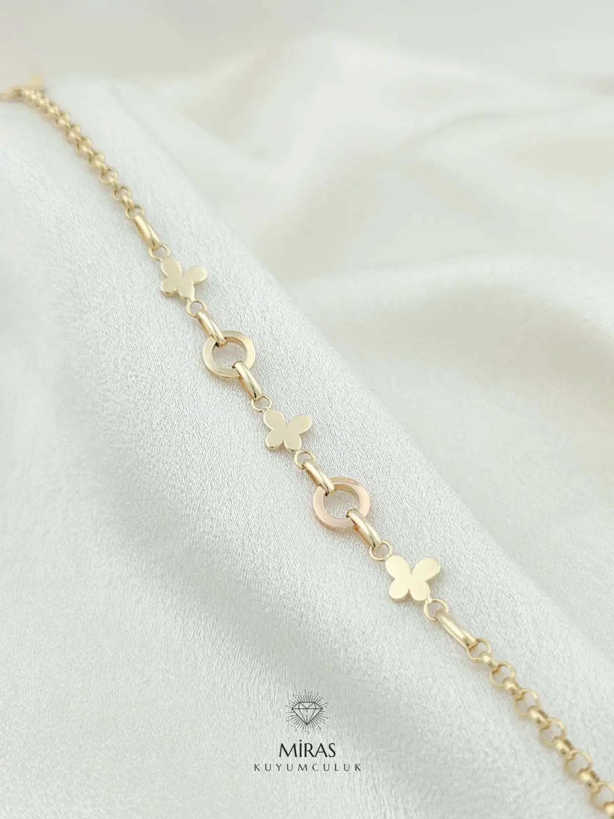 14 Ayar Altın - Kelebek Bileklik - 14BLK1019