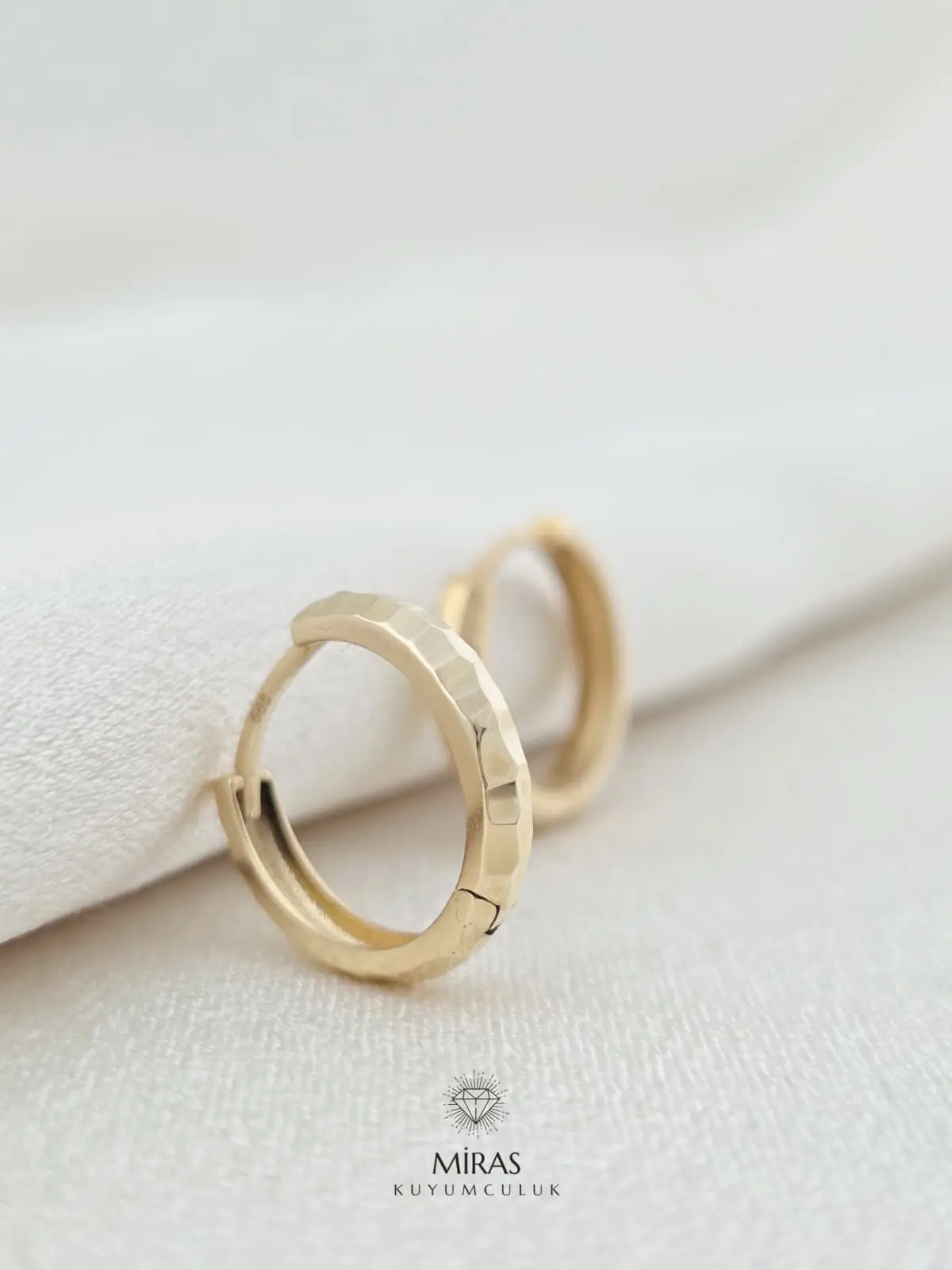 14 Ayar Altın - Lazer Kesim Halka Küpe - 14KP931